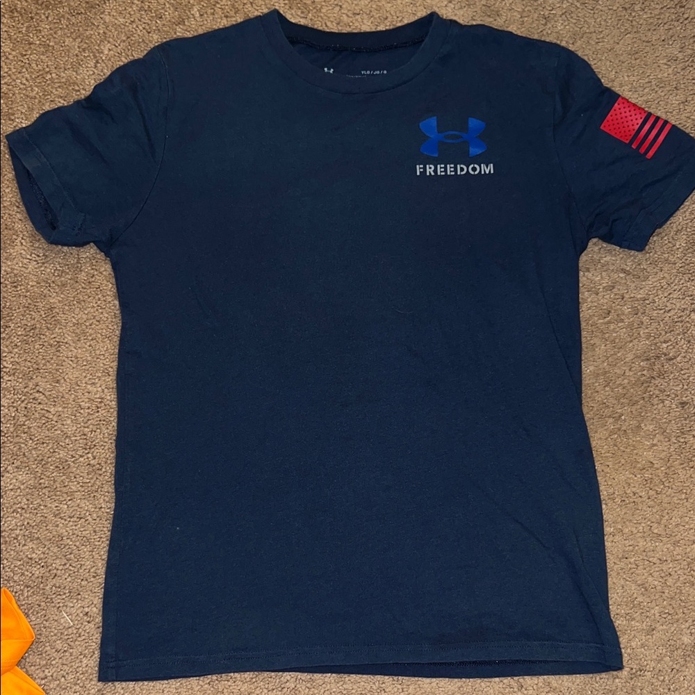 Under Armour Boys YLG Freedom USA Flag Graphic Tee | Navy